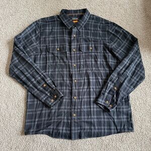 Orvis Black and Gray Plaid Active-Fit Shirt Men’s Large